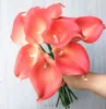 Real Touch Callas 108P 35cm / 13.78 "Kunstbloemen Calla Lelies PU Bloem Wit / Zwart / Koraal / Paars voor DIY Bruid Boeket Bruiloft benodigdheden