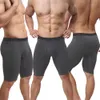 Nya heta mode män underkläder bomull boxare shorts mid-waist convex påse långa ben byxor