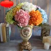 Tête de fleur d'hortensia artificielle 45cm Faux Soie Simple Real Touch Hortensias 7 Couleurs pour Mariage Fleurs Décoratives OOA5138