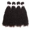 Peruvian 100% obearbetade mänskliga hårbuntar Kinky Curly 95-100g/Piece 10a Virgin Hair Extensions Natural Color