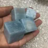 5st Naturlig Stor Storlek Blå Aquamarine Cube Stone Crystal Rock Quartz Ädelsten Mineral Specimen DIY Smycken Dekoration Present