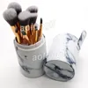 2018 New Marble Makeup Brushes10pcs set +PU Bucket Beauty Tools Blush Powder Eyebrow Eyeliner makeup brush Powde Foundation brushes