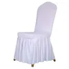 Wedding Banquet Chair Protector Slipcover Decor 10 Colors Pleated Skirt Style Chair Covers Elastic Spandex High Quality