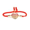 Partihandel 10st / Lot Ny Ankomst Toppkvalitet Multicolor Cz Love Heart Lace Up Armband Nice Valentine's Gift