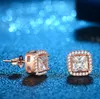 Victoria Wieck Sparkling Classical Four Claw Jewelry 925 SilverGold Fill Princess White Topaz CZ Diamond Stud Boucle d'oreille pour les femmes G280Q