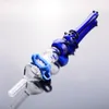 Kits glazen buis tip blauw groen 14 mm gewricht 6 "bubbler rookpijp rokende bong met plastic clips