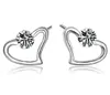 mix 12 style Luxury Cubic Zircon Crystal Stud Earrings S925 Platinum Plated Bow Clover crown love heart Round Square Stud Earrings