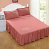 Couleur pure sans surface bande élastique jupe de lit 13 couleurs draps de lit couvre-lit polyester coton housse de matelas