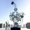 12 Inch Height Clear Glass Bongs Matrix Perc Dab Rig Recycler Oil Rigs Octopus Arms Water Pipes Bent Neck Smoking Pipes OA01