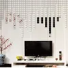 100Pcs 3D Mirror Wall Sticker Square Vinyl Removable Acrylic Wall Stickers Art DIY Decal Home Living Room Bedroom Bathroom Decor