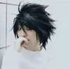 Heißer Verkauf! Beliebte Death Note L Schwarze kurze stilvolle Anime Cosplay Perücke KOSTENLOSER VERSAND Günstiger Verkauf Tanzparty Cosplays