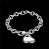 Gif bestia! Bracciale spesso centro cuore - Bracciale in argento 925 reggiseno JSPB273, braccialetti a catena placcati in argento sterling per uomo e donna regalo Bestia