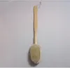 ボディバスブラシ、スポンジ乾燥スキンブラッシングバックスクラバーロングハンドルシャワー付きセルライト竹