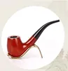 새로운 부드러운 둥근 바닥 클래식 레드 백단원 파이프 남자 편리하게 손으로 만든 담배 흡연 액세서리.