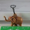 Porte-clés pendentif en bois sculpté d'éléphant porte-bonheur, chaîne de défense contre le mal, cadeau 274A