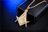 High quality 316 stainless steel gold religious freemason masonic pendant free mason emblem AG pendant necklace jewelry with crystal stones