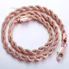 whole sale3/5/6/7/8mm Mens Womens Necklace Rose Gold Filled Necklace Rope Chain Wholesale Jewelry Gift Jewellery LGNM36