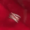 Autentyczne obrączki ze srebra próby 925 kobiety biżuteria dziewczęca z oryginalnym pudełkiem na Pandora 18K różowe złoto musujące polerowane linie zestaw pierścieni