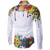 Chemises décontractées pour hommes Chemises de rue hautes Chemise de mode urbaine Chemise de créateur de peinture à éclaboussures d'encre pour hommes sur la taille