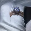 choucong Винтажное кольцо, розовое золото, обручальное кольцо, набор колец для женщин и мужчин, круглые 3ct Diamonique Cz Jewelry9055799