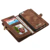 Para iphone 6 6 s saco do telefone marca caseme zipper wallet case capa de couro flip book case para iphone 6 plus 6 s plus coque