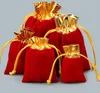 붉은 골드 쥬얼리 파우치 펜던트 목걸이 페르시 팔찌 선물 포장 스토리지 래핑 파티 생일을위한 봉지