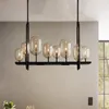 Modern Glas Candle Pendant Lamp Smoke Glass Bubble Suspension Light Hotel Hall Restaurang Dinning Room Bar Hängande belysning