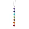 Natürliche 7 Chakra Edelstein Perlen Anhänger Halskette Frauen Yoga Reiki Healing Ausgleich Halsketten Charms Schmuck