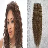 Doble dibujado profundo rizado piel trama extensiones de cabello 100 g 40pcs cinta en extensiones de cabello humano-adhesivo virgen brasileño de pelo envío gratis
