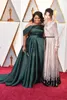 Dark Green Oscar Prom Dresses Plus Size Off The Ramię Suknie Wieczorowe Custom Made Sweep Pociąg Czerwony Dywan Specjalna okazja Dress