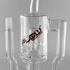 JM Flow Bongs 18" Recycler-Wasserpfeife 18-mm-Außengewinde Bohrinsel-Glasbongs werden mit Kopf geliefert