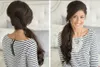 120g часть стороны человеческих волос конский хвост кусок Мода женщины Расширение человеческих волос знаменитость цвет дешевый indin ponytail hair