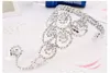 Nouvelle mode diamant blanc chaîne à main bijoux chaîne en argent femmes mariée argent charme accessoires de mariée bracelets à main de mariage Weddi260m