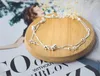 Mulheres por atacado Autêntico 925 Sterling Silver Dupla Camadas Estelar Beads Anklet Pulseira Fine Jewelry S275