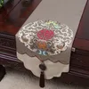 Dikke Luxe Jade Chinese Zijde Satin Tafel Runner Bruiloft Party Hoge Dichtheid Dragon Damask Diner Tafel Doek Runners Rechthoekig 200x33 cm