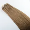 Chocolate Brown Straight Hair 9A Brazilian Hair Extensions 14inch-26inch 100Strands 100gram Loop Micro Ring Human Hair Extensions