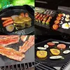 WHISM 0.2mm Thick PTFE Barbecue Grill Mat 33x40cm Non-stick Reusable BBQ Grill Pad Sheet BBQ Liner for Microwave Oven