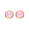 Mode 12 mm hars Druzy Drusy ronde oorbellen gouden kleur glitter handgemaakte stud voor vrouwen sieraden