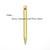 Canetas esferográficas 1 pcs Chegada artesanal pressionando caneta de bronze Solid Six Lwed Metal Tactical Self Defense1