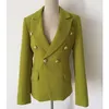 Blazer doppiopetto da donna di design originale di alta qualità in stile classico Giacca slim con fibbie in metallo Cappotto Ginger Blazers Blending Outwear