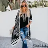 Bayan Kimono Hırka Boho Plaj Uzun Bluz Çiçek Baskı Yaz Bayanlar Beachwear Bating Giysileri Gömlek