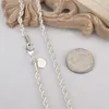 Collier en argent Sterling 925 fin 3MM hommes femmes collier 16quot 30 pouces XMAS nouveau classique ed corde chaîne collier lien Italy6799591