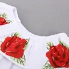 Toddler Summer Baby Kids Girls Ubranie 3D kwiat printes bez rękawów okrągła szyja pullover tshirts dżinsowe spodnie do dziury 2PC bawełna 1794555