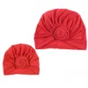Mommy and Me Cotton Blend Rose Flower Hat Women Girls新生ターバン帽子結び目帽子キャップPOプロペアギフト7006993