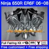 KAWASAKI 650R ER 6 층 06 08 검은 ER6F 06 07 08 204HM.32 650R ER6 F 650 ER6F 2006 년 2007 년 2008 년 페어링 키트 플랫 블랙 신체의 무광택