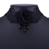 rose lace chokers Gothic retro necklace Hollow out Jewelry Pendant necklace two colors black red 9180820