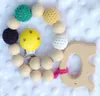 Baby Play Gym Kauen Häkeln Runde Holz Beißperlen Candy Ball Stricken innen Holz Dusche Geschenk Bett Spielzeug Neugeborenen Beißring Rasseln 20 stücke YE018