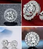 New Arrival Fashion Stud Earings Big Diamond Round Earrings for Women Girl White Zircon Earrings