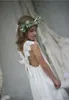 Vestidos de niña de flores de encaje con apliques de princesa con lazo Vestidos de desfile de niñas de gasa blanca Vestidos de fiesta para niños pequeños Vestido de cumpleaños formal con cuello en V