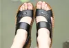 Märke Designer-Sandals tofflor PU Läder Cowhide Sandaler Utomhus Sommar Män Kvalitet Läder Sandaler För Man Male